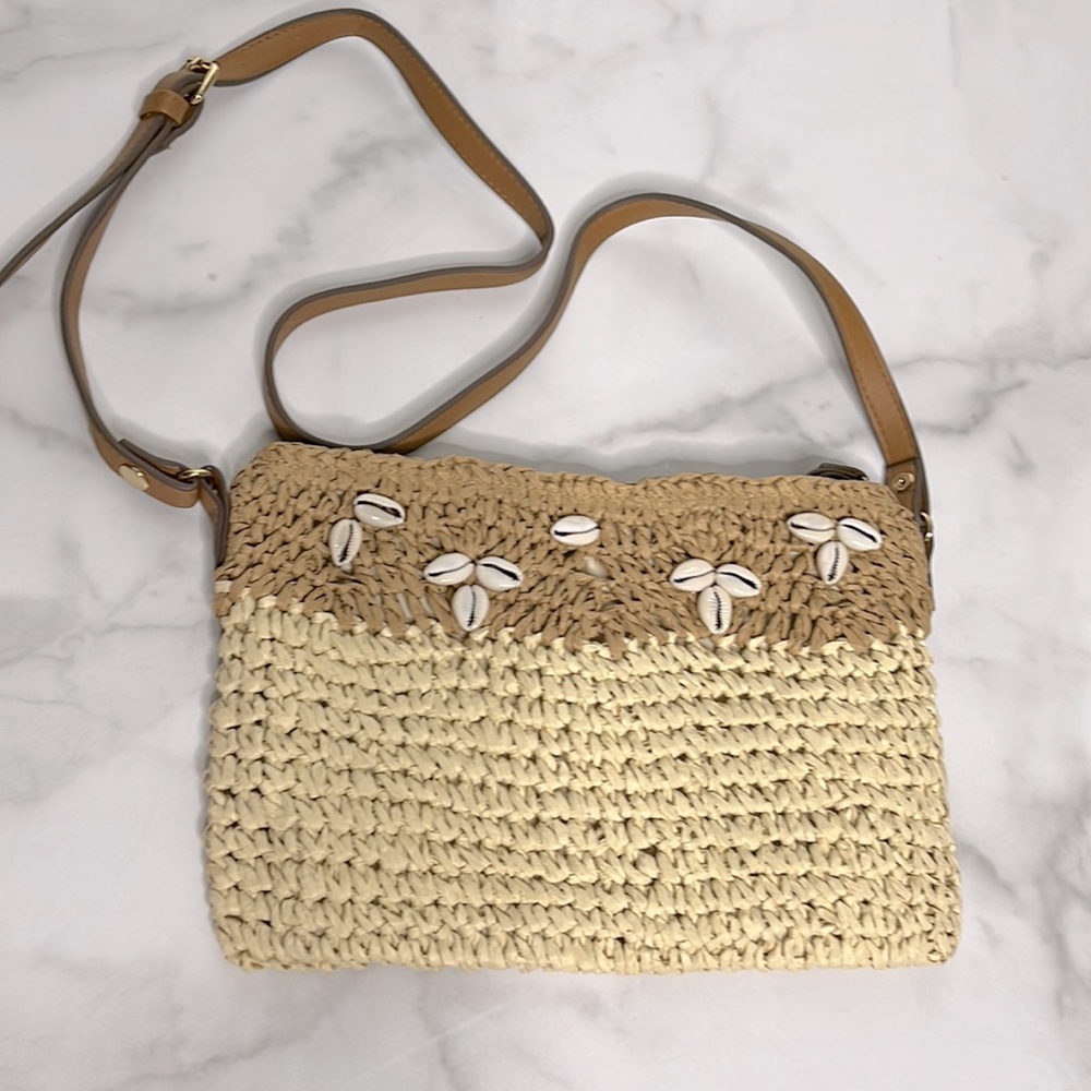 Women's INC STRAW Crossbody Bag tan / cream